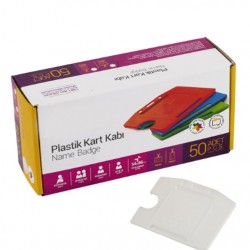 Yatay Plastik Kart Kabı 50'Li