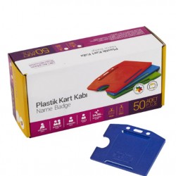 Yatay Plastik Kart Kabı 50'Li